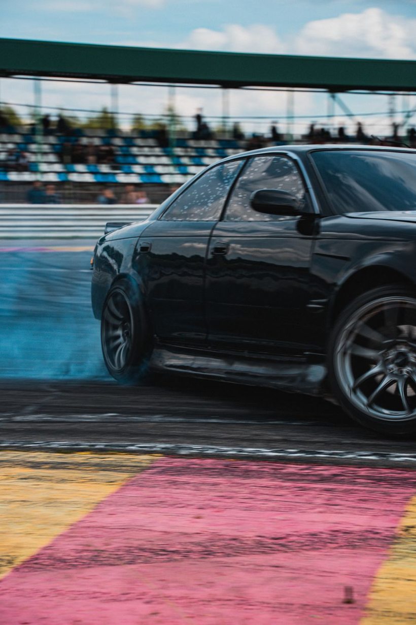 Coche de drift de cerca